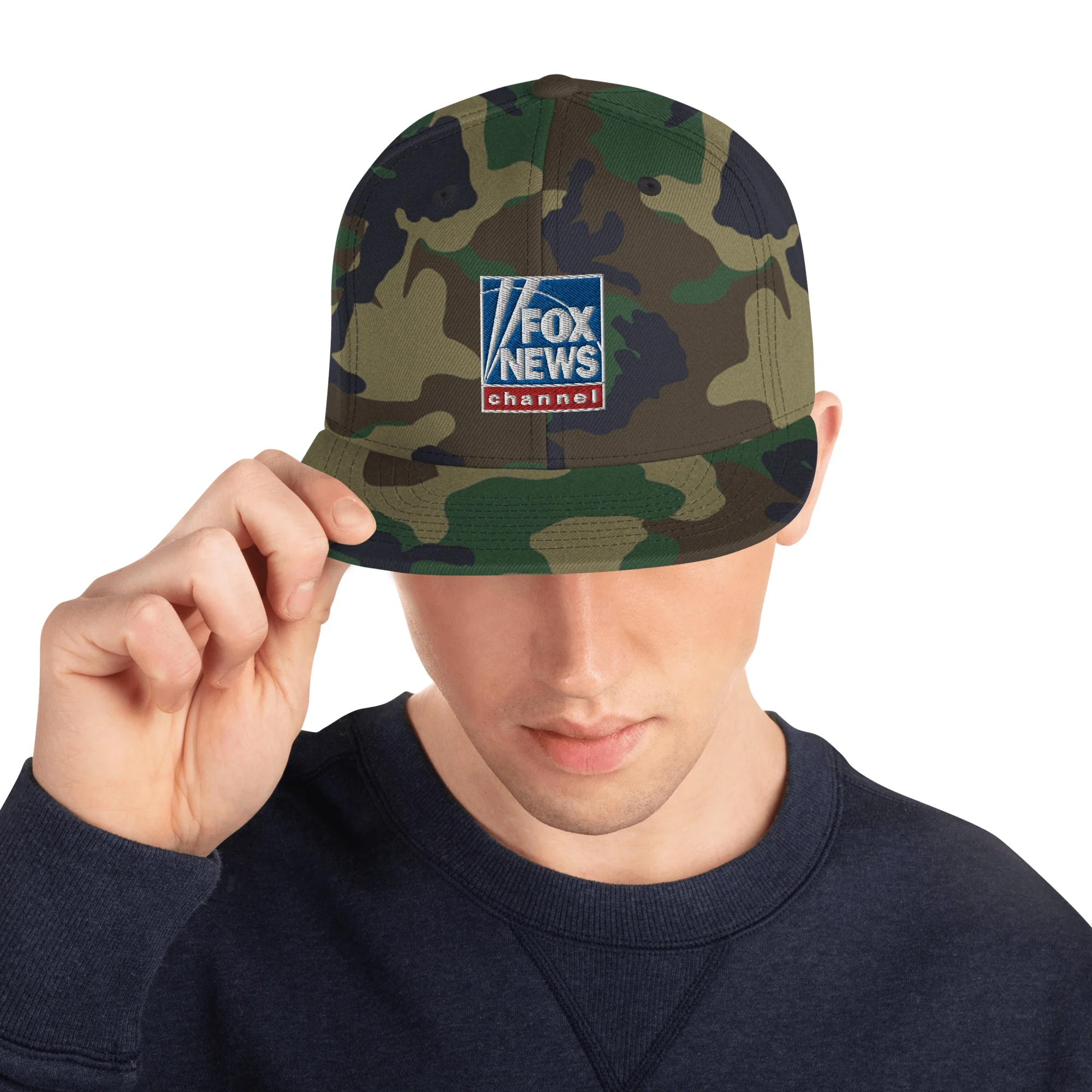 FOX News Camo Embroidered Snapback Hat - Image 3