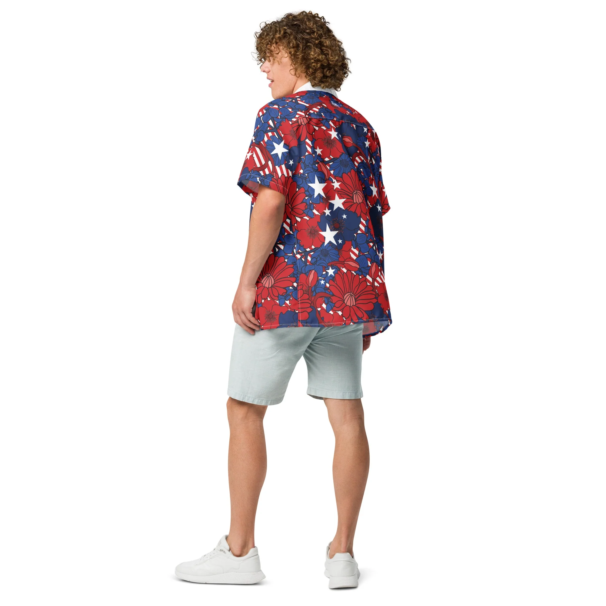 FOX News Stars & Stripes Floral Hawaiian Button-Up Shirt - Image 5