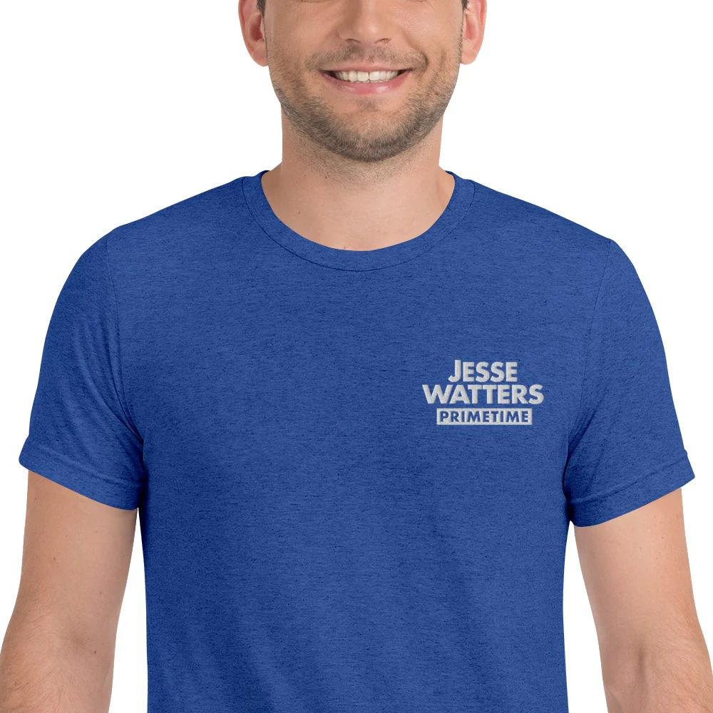 Jesse Watters Primetime Embroidered Tri-Blend T-Shirt - Image 3